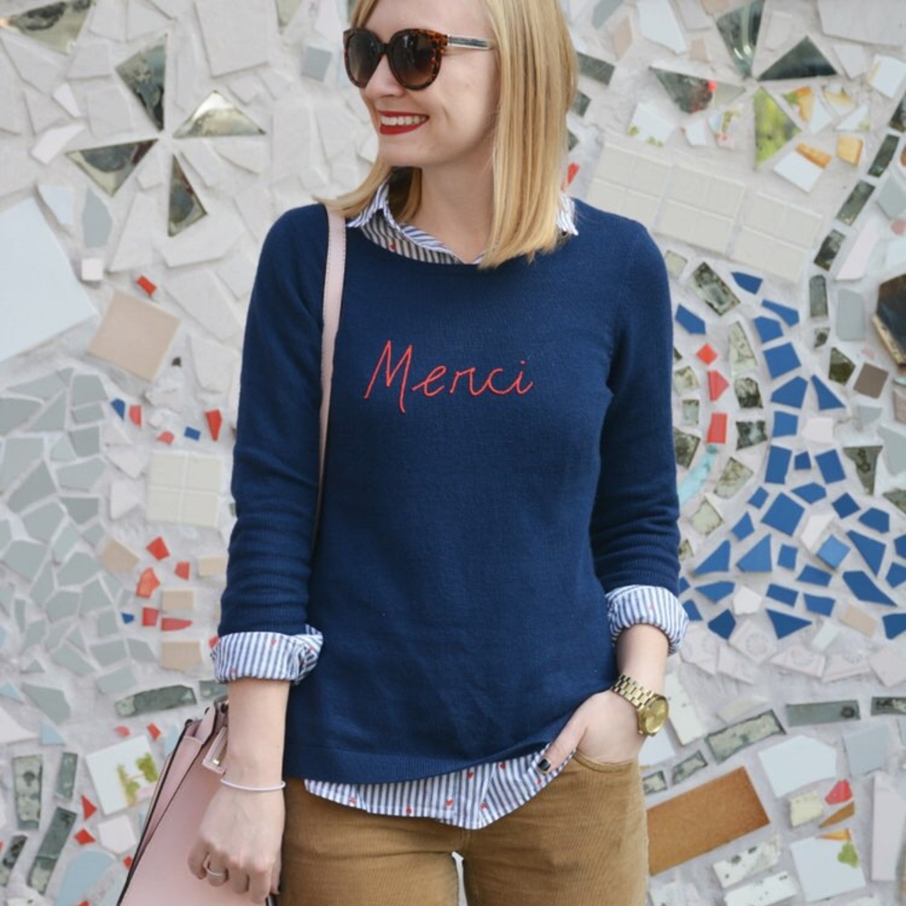 NEW WITH TAG • OLD NAVI MERCI PARISIAN SWEATER